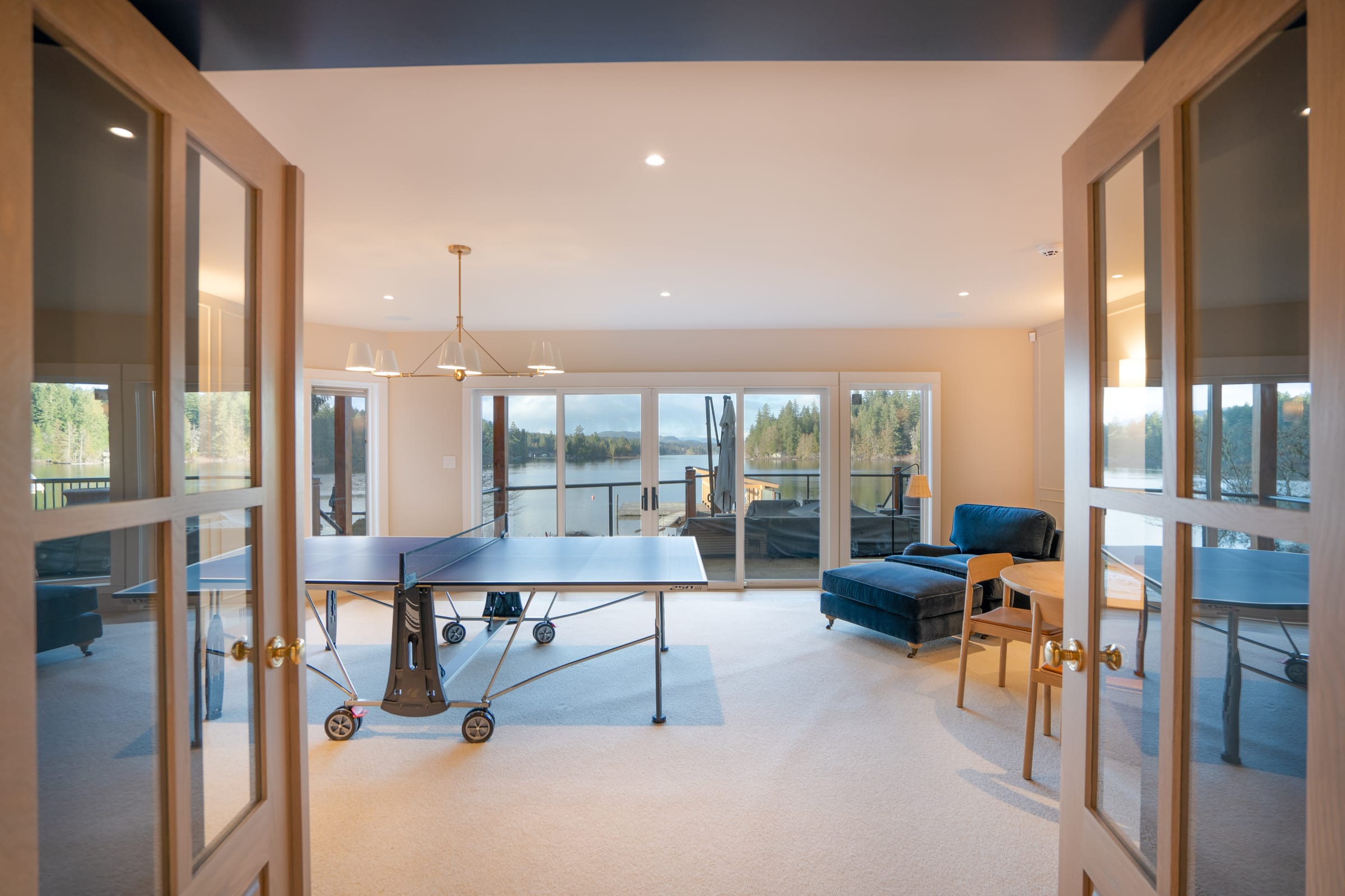 Dining area set for twelve